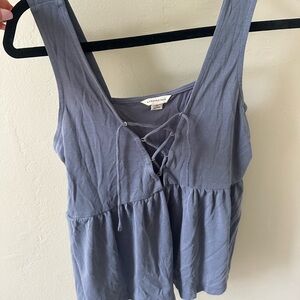 Aeropostale Blue Lace-Up Top